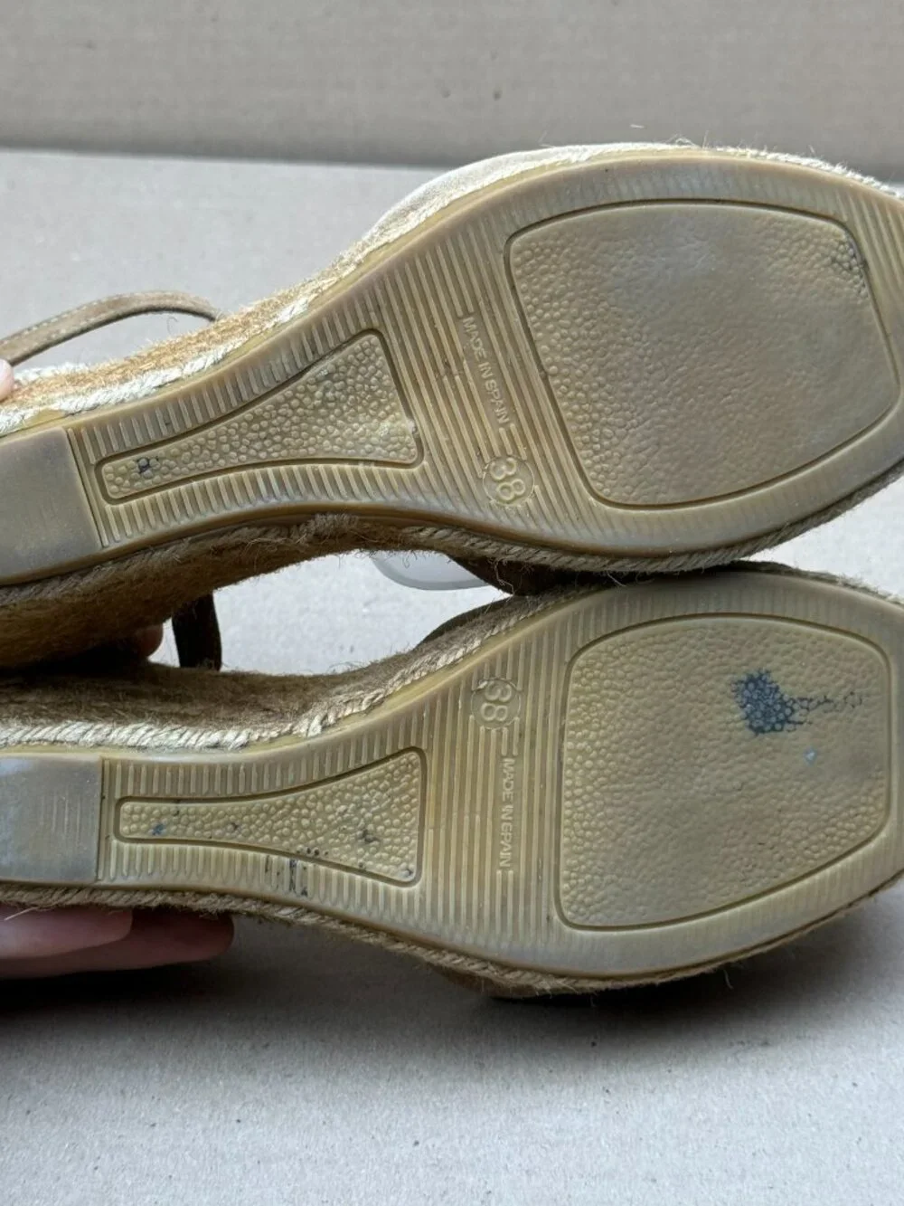Women's Castañer Made in Spain Suede Wedge Espadrilles Size 7.5 Damage